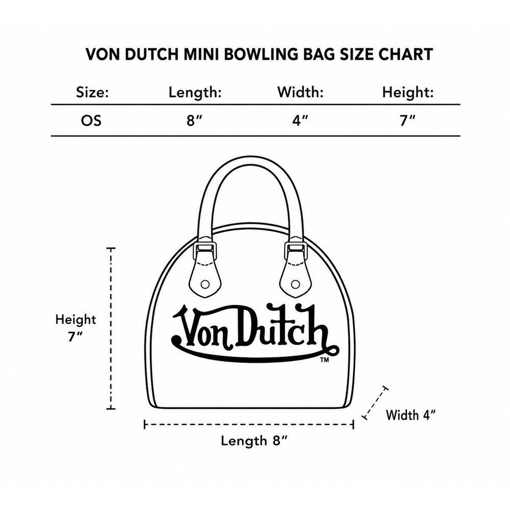 Von Dutch Blue Cheetah Blueberry Crush Mini Bowling Bag Y2K Style Vegan Crossbod - Picture 16 of 16